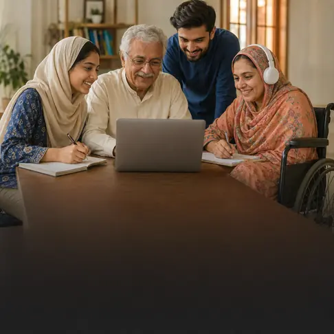 Pakistani family accessing online learning beyond local and mobility limits