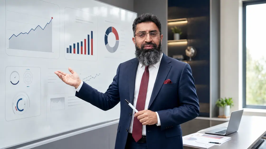 Yasser Sajjad presenting financial strategy as BGB-360 Virtual CFO Services Lead