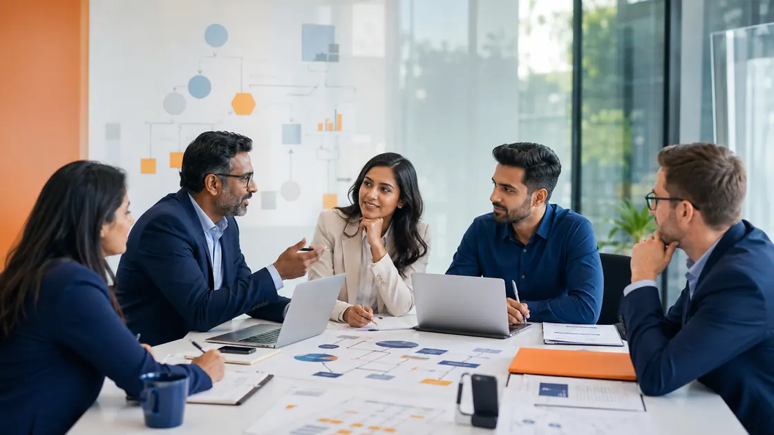 Business team redesigning workflows for process automation and internal controls
